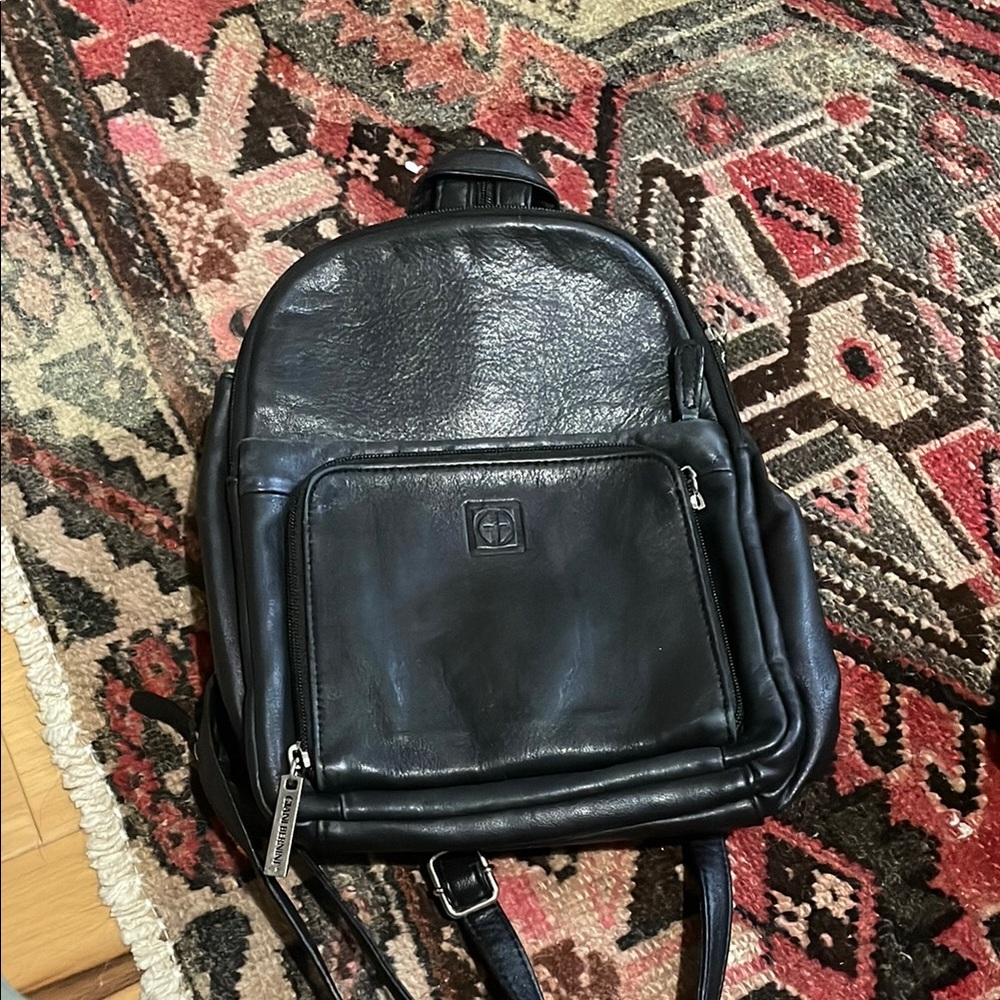 Black Leather Backpack